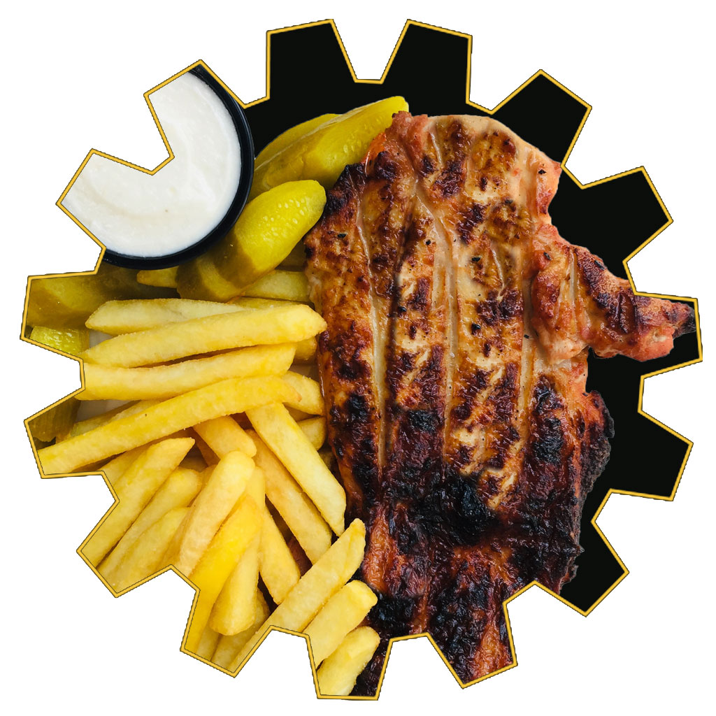charcoal grilled half chicken